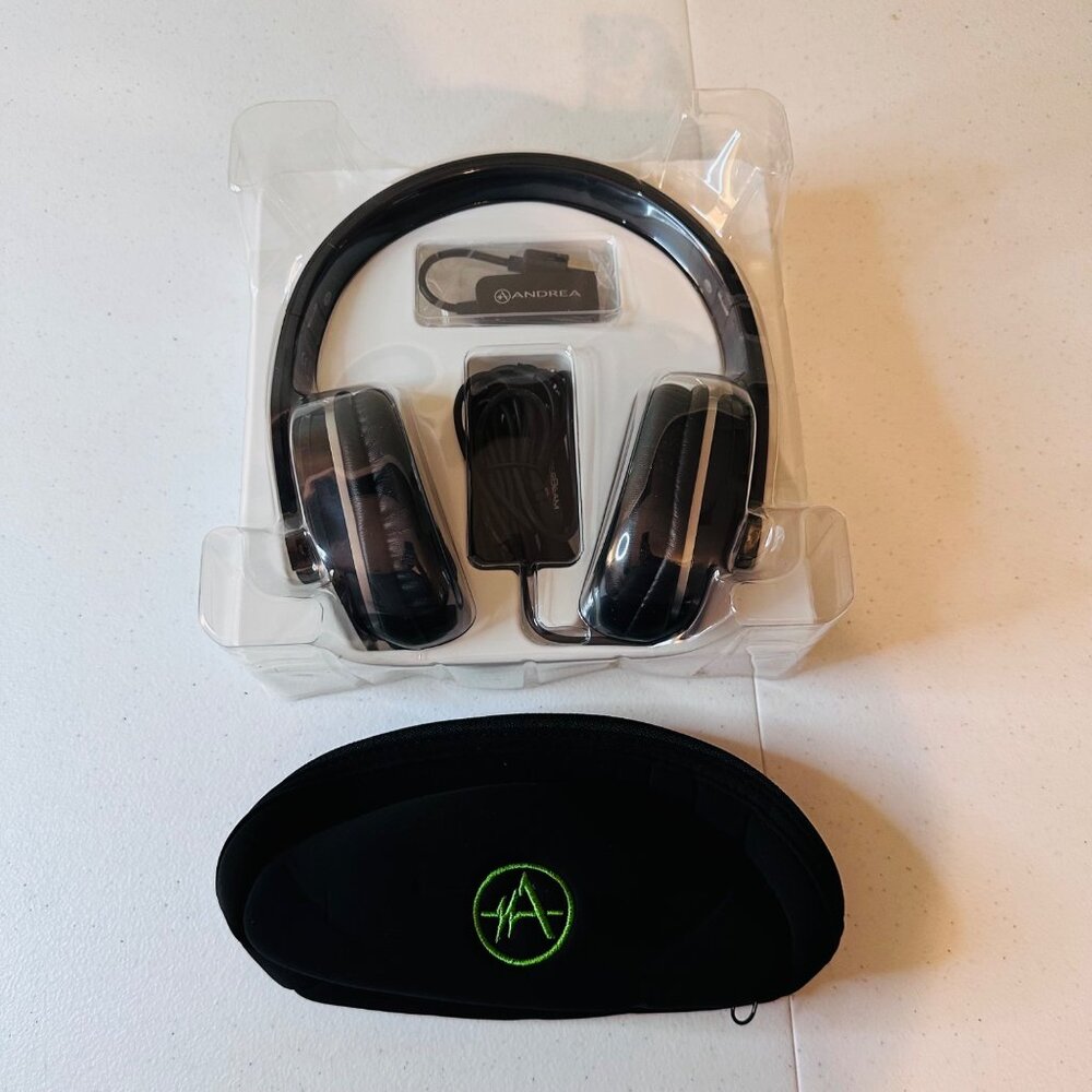 Andrea SuperBeam Cans SB-805B Hi Def USB Stereo Headset with Microphone - Picture 2 of 9